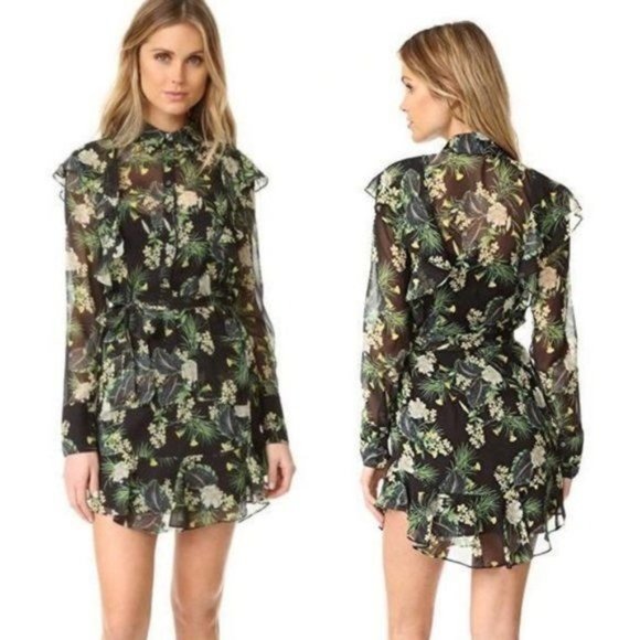 Madisonne Sheer peplum ruffle shirt dress - Picture 1 of 8